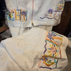 Embroidered White Skirt Set